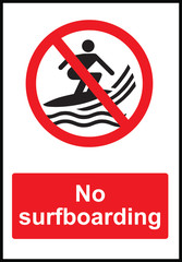 No surfboarding signs and symbols