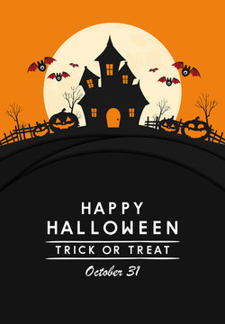 happy halloween day background, pumpkin monster vector design