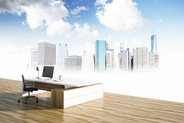 Panoramic CEO office interior design