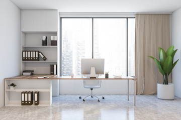 Fototapeta premium White CEO office interior design