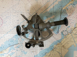 sextant and map