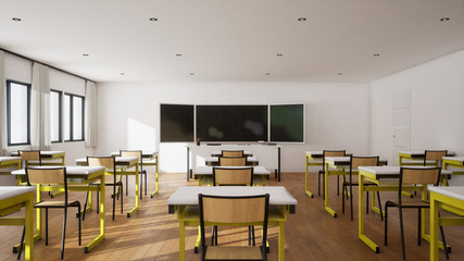 salle de classe COVID 19 vue 3d 22