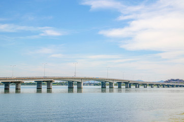 Fototapeta na wymiar 滋賀県の琵琶湖と近江大橋