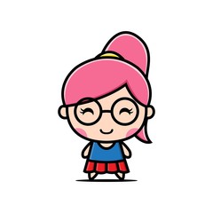 kawaii female character designs illustration