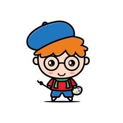 kawaii character painter design
