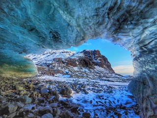 Blue crystal ice cave.in Iceland