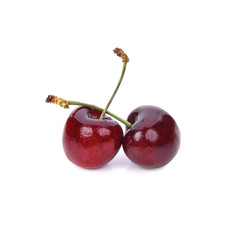 Fresh cherry fruit on white background