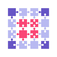 Naklejka premium Puzzle mosaic pieces shapes template vector illustration