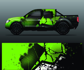 truck and vehicle Graphic vector. Racing background for vinyl wrap and decal