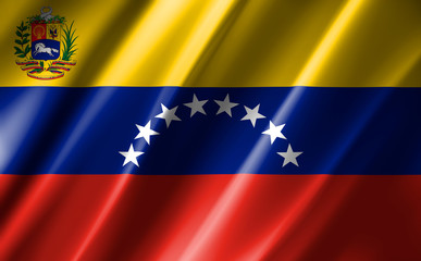 3D rendering of the waving flag Venezuela