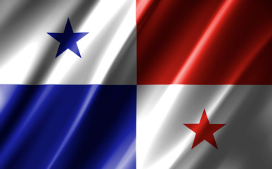 3D rendering of the waving flag Panama