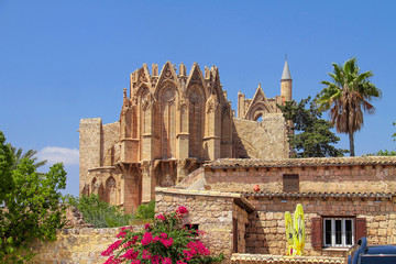 Cathedral of St. Nicholas and now the Lala Mustafa Pasha Mosque in Famagusta North Cyprus. Built in the XIV century.
