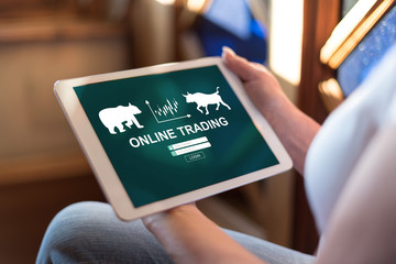 Online trading concept on a tablet