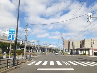 Fototapeta na wymiar 北海道千歳駅東口前の交差点