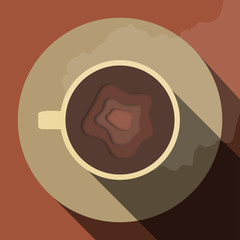 vector illustration of a coffee cup hot chocolate paper cut 