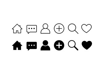 social media icon set, symbol vector design