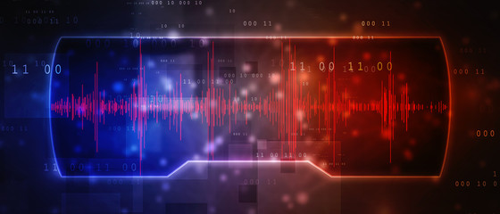 2d illustration Abstract futuristic electronic circuit technology background