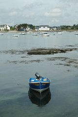 Motor Boat in Estuary, River