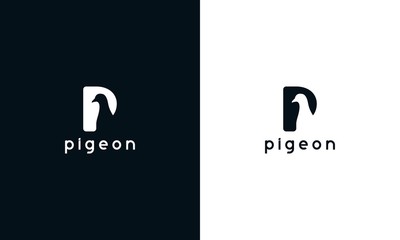 Pigeon P letter Logo Template