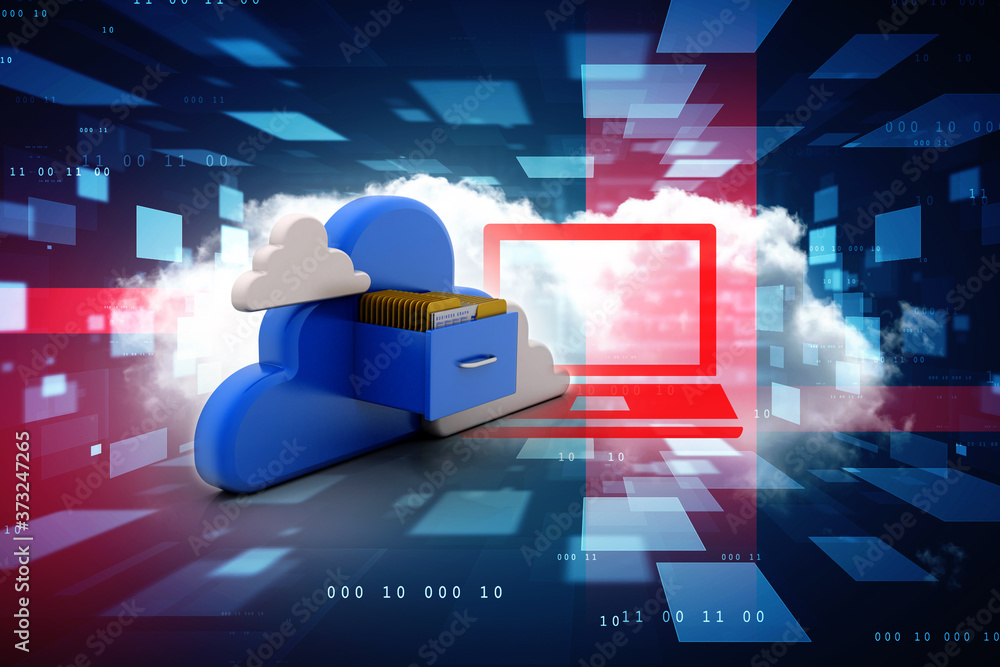 Poster 3d rendering cloud folder network
