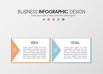 Diagram with 2 options. Business infographic. Vector