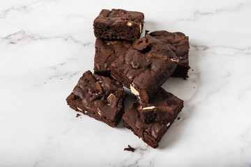 homemade brownie with white chocolate chip and chocolate chip