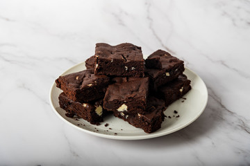 homemade brownie with white chocolate chip and chocolate chip