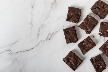 homemade brownie with white chocolate chip and chocolate chip