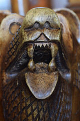 
Detail of a wooden carved bear