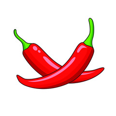 red hot chili pepper vector illustration isolated on white background. Illustration of food hot chilli pepper in minimalism style. Simple logo vector illustration for graphic and web design.