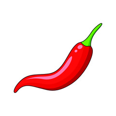 red hot chili pepper vector illustration isolated on white background. Illustration of food hot chilli pepper in minimalism style. Simple logo vector illustration for graphic and web design.
