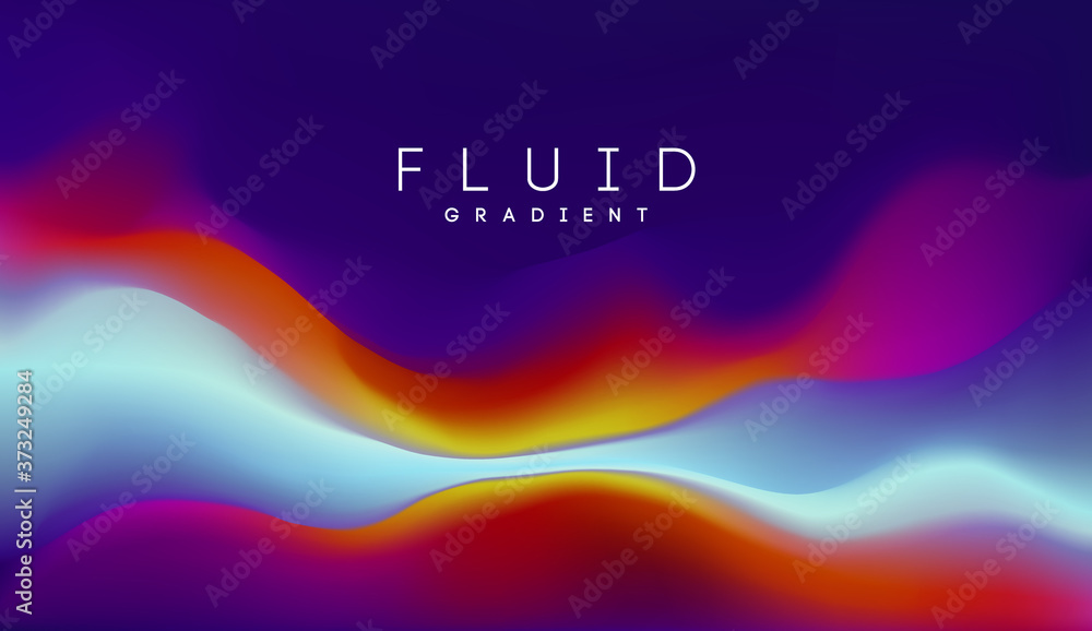 Poster digital gradient background. shape holographic gradient. liquid 3d substance. light color gradient a