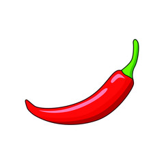 red hot chili pepper vector illustration isolated on white background. Illustration of food hot chilli pepper in minimalism style. Simple logo vector illustration for graphic and web design.
