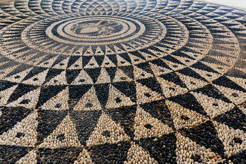 Decorative pebble mosaic on Rhodes island. Greece