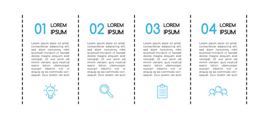 Infographic with business icons. 4 options. Vector