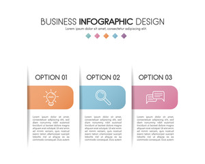 Business infographic design. Diagram with 3 elements. Vector