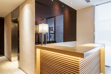 Reception counter At the entrance to the office building