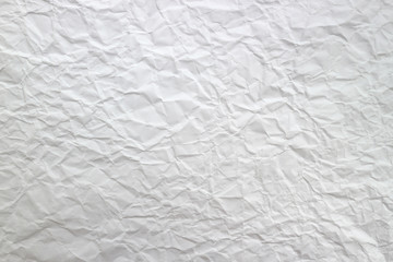 Crumpled white paper sheet texture
