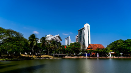 Fototapeta na wymiar Vibrant beautiful Shah Alam City panorama view in Selangor