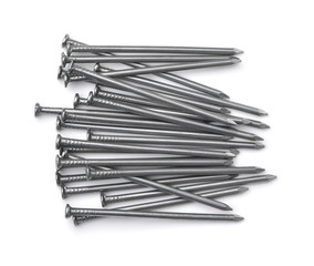 Top view of steel nails