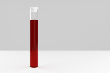 Corona virus vaccine development with ampoule - 3D illustration