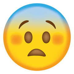Vector emoji. Sad face. Sad vector emoji. Sad emoticon. Cute emoticon isolated on white background.