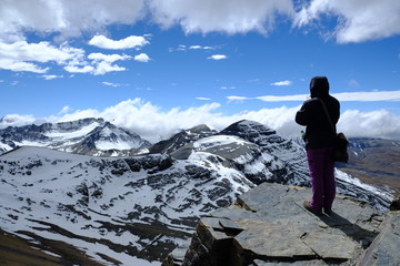 Bolivia La Paz Chacaltaya - Panoramic view from Chacaltaya mountain peak