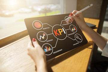 KPI Key Performance Indicator. Industrial Manufacturing Business Marketing Strategy Concept.