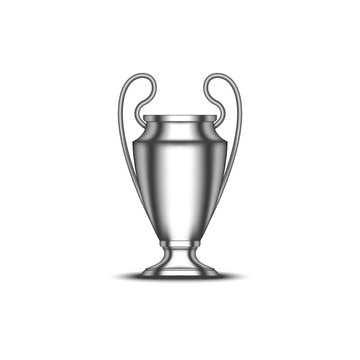 Champions League Cup football trophy realistic vector 3d model isolated on white background