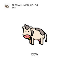 Fototapeta na wymiar Cow Special lineal color icon. Illustration symbol design template for web mobile UI element. Perfect color modern pictogram on editable stroke.