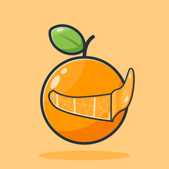 Orange Fruit Design Illustration With Peeling Skin