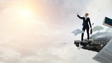 Business success concept . Mixed media