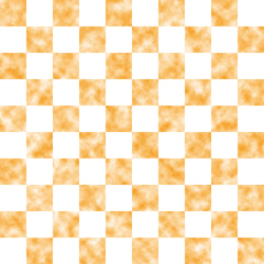 市松模様　空　オレンジ　L