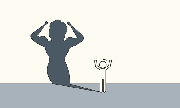 Business ambition leader man vector illustration concept. Superman cape challenge leadership. Super shadow businessman success achievement. Career progress person goal. Motivation vision solution